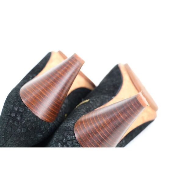 Matt Bernson BLACK LEATHER SUEDE ANIMAL PRINT MID HEEL ANKLE BOOTS SHOES Sz 9M - Picture 11 of 11